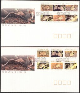 Australia 1992 Animals Threatened Species Mouses Bats 2 sets of 6 2 FDC