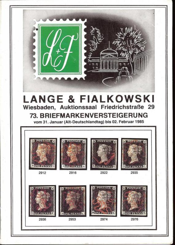 Lange & Fialkowski: Sale # 73  -  73. Briefmarkenversteig...