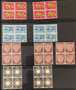 Switzerland 1970s MNH Used Blocks Lighth. Coll.(1000+)Mint Face Ap.300FR+(GM1930