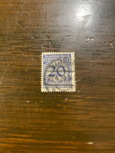 Germany SC 287 Used 20m Mk (Ultra) Large Number (1) VF/XF