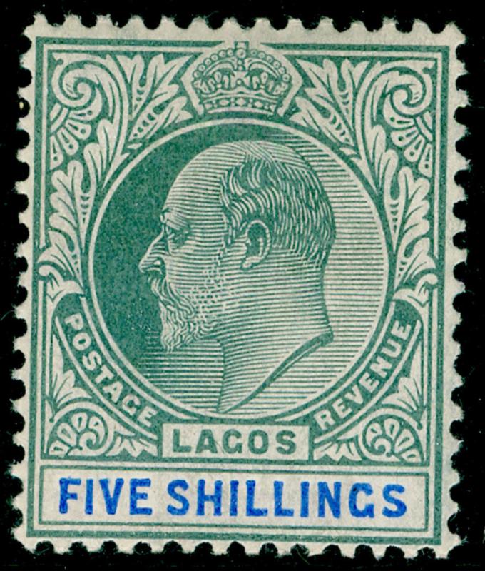 NIGERIA - Lagos SG62a, 5s green & blue, NH MINT. Cat £80. CHALKY.