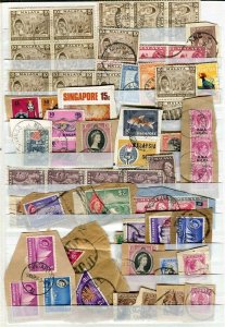 MALAYA SINGAPORE STATES; 1940s-60s early fine mixed POSTMARK LOT + PIECES