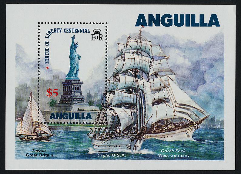 Anguilla 663 MNH Statue of Liberty, Sailing Ships