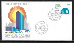 UN Geneva 92 Peace Keeping UNNY Headquarters Cachet FDC