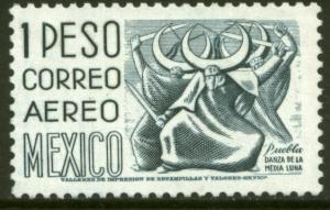 MEXICO C220G $1.00 1950 Def 8th Issue Fosforescent glazed NH