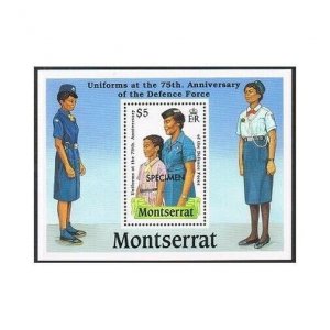 Montserrat 711 SPECIMEN,MNH.Michel 740 Bl.51. Uniforms.Defense Force-75,1989.