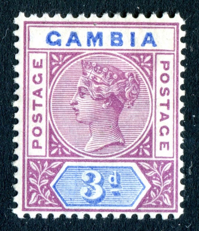 Gambia 1898 QV. 3d reddish purple & blue. Mint. LH. SG41.