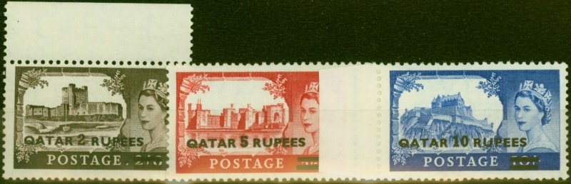 Qatar 1957 Set of 3 SG13a-15a Harrison Very Fine MNH 