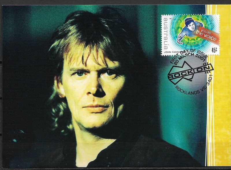 2001 Australia 1943e Rock Music: You're the Voice by John Farnham maxi card