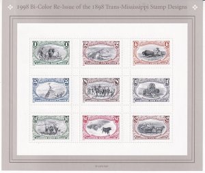 Sc# 3209 a-i U.S complete 1998 Trans-Mississippi Expo sheet MNH CV $9.50