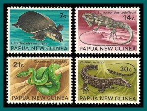 Papua New Guinea 1972 Reptiles, MNH #344-347,SG216-SG219