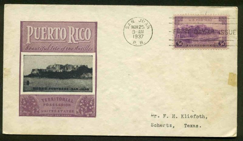 801 PUERTO RICO FDC SAN JUAN, PR IOOR CACHET PLANTY 801-45a