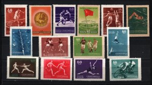 RUSSIA/USSR 1956 SPORTS SET OF 14 STAMPS MNH