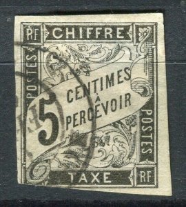 FRANCE; COLONIES Postage Due 1884 classic Imperf issue 5c. used value