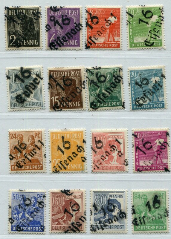 GERMANY SOVIET ZONE HOP BEZIRKSHANDSTEMPEL BEZIRK 16 166-181 III PERFECT MNH 141