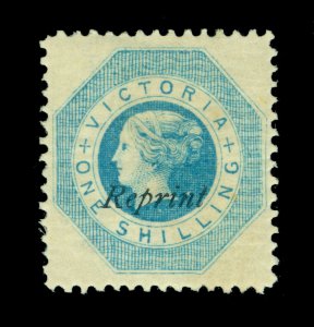 VICTORIA 1891 Queen Victoria  1sh blue  perf 12.5 overprinted REPRINT