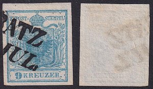 Austria - 1850 - Scott #5 - used - Type I - Coat of Arms