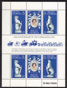 SOUTH GEORGIA 1978 Coronation Anniversary S/S; Scott 51, SG 67a; MNH