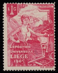 1905 Belgium Cinderella Poster Stamp Liege Universal Exposition Unused