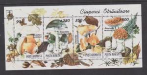 Romania Scott # 3936 Poisonous Mushrooms 1994  S/S MNH