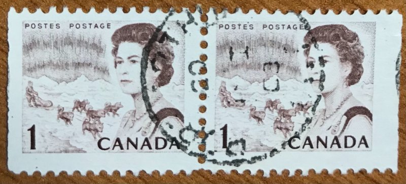 Canada #454as F used booklet pair, SON Port Arthur CDS!