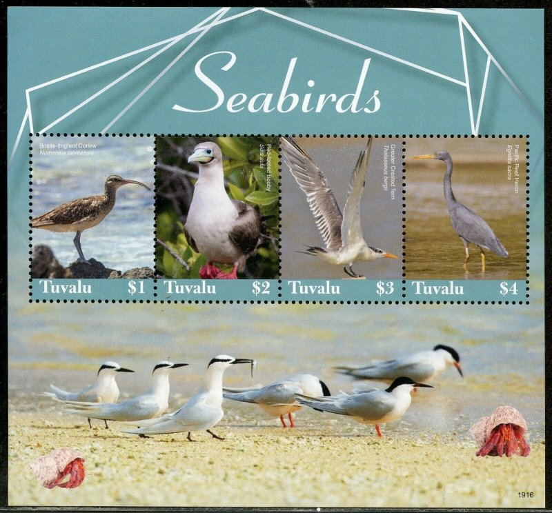 TUVALU 2019 SEABIRDS SHEET MINT NH 