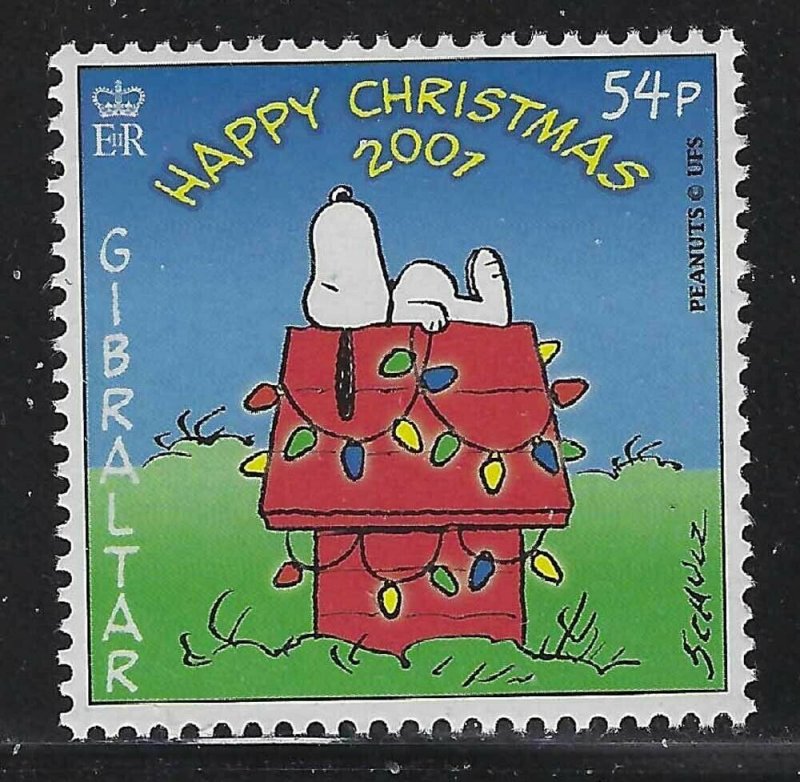Gibraltar 2001 Snoopy Christmas set & S/S Sc# 890-94a NH