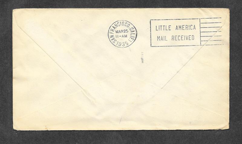 1934 Little America Antarctica Letter Delayed!