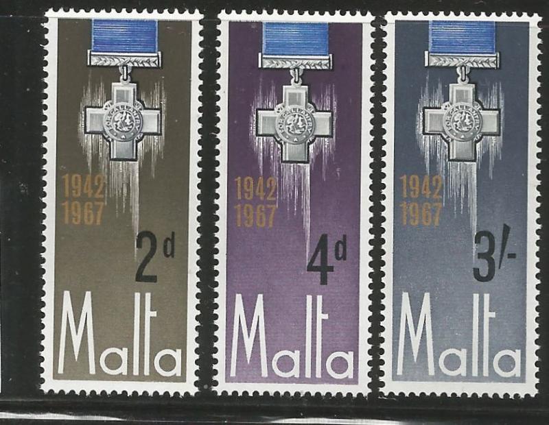 MALTA, 361-363,  MNH, WAR MEDAL