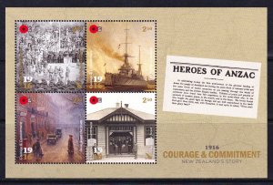 New Zealand 2016 World War I Centenary Mint MNH Miniature Sheet SC 2642d