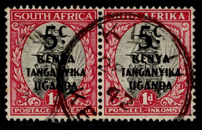 KENYA UGANDA TANGANYIKA GVI SG151, 5c on 1d grey and carmine, FINE USED.