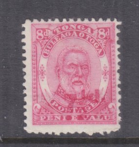 TONGA, 1893 KING GEORGE II,  7 1/2d. on 8d. Carmine, lhm.