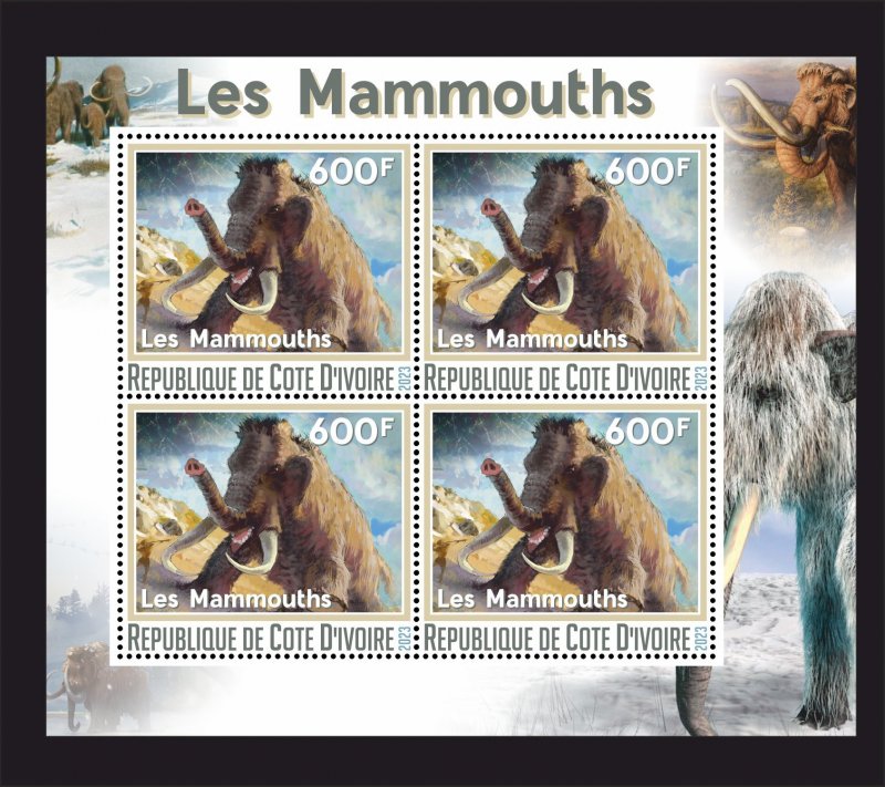 Stamps.Prehistoric Fauna Mammoths 2023 6 sheets  perforated NEW