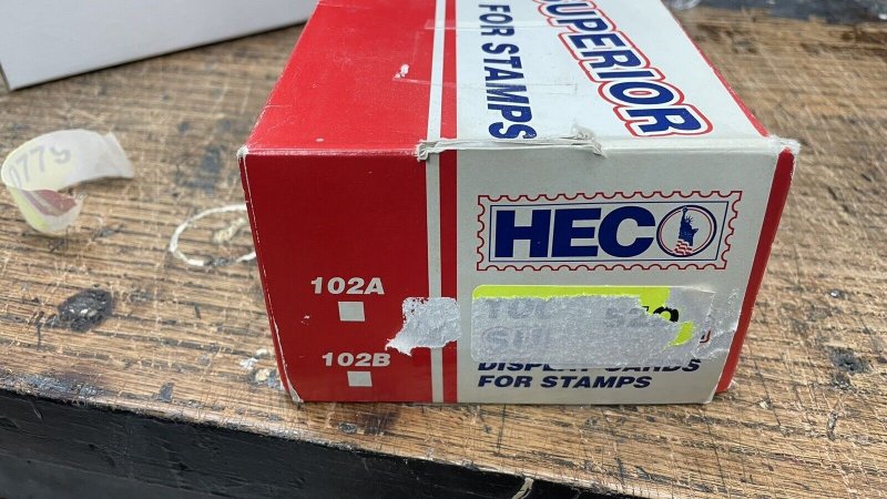 HEC Display Cards for Stamps, style GK 102BK, Opened box of 700, Unused.