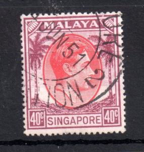 Malaya Singapore 1948 40c Perf 17.5 & 18 fine used SG26 WS9761