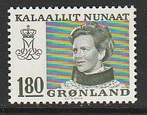 1978 Greenland - Sc 97 - 1 single - MNH VF - Queen Margrethe