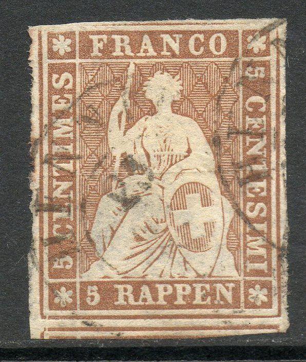 Switzerland Scott #32 Imperf Stamp Used Sound