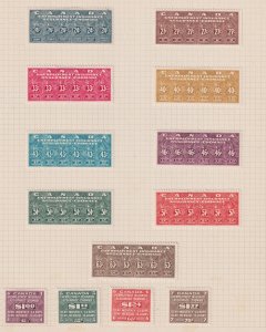 Canada Revenue Unemployment Insurance Stamps FU1-13 Mint H complete set