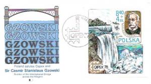 Poland #B135 Envelope CAPEX'78  Gzowski - Bridge across the Niagara.