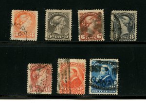 Canada #41-47 (C900) Queen Victoria Ottawa Printing 1888-97, U, F,F-VF,CV$300.30