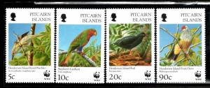 Pitcairn Islands 1996 WWF Henderson Island Birds Wildlife Sc 457-60 MNH # 207