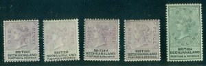 BECHUANALAND #11-14, 16, 1p-4p and 2sh, og, hinge rem, VF, Scott $270.50