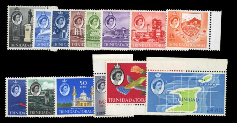 Trinidad and Tobago #89-102 Cat$54.54, 1960 QEII, complete set, never hinged