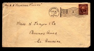 1897 New York Flag Cancel Cover to Argentina / Light Edge Creasing - L29391