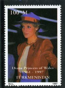 Turkmenistan 1997 PRINCESS DIANA 1v Perforated Mint (NH)