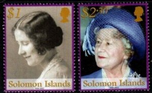 SOLOMON ISLANDS SG1034/5 2002 QUEEN ELIZABETH THE QUEEN MOTHER MNH