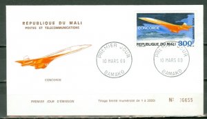 MALI 1969 CONCORDE LIMITED ISSUE(2000)  #C70 FDC