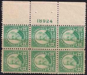 #622 Mint NH, F-VF, Plate number of 6 (CV $300) (CV $19 - ID29596) - Joseph Luft