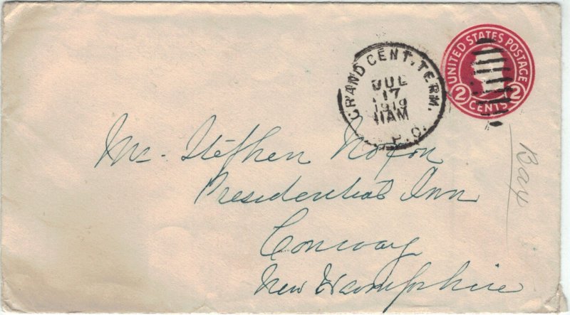 United States 1919-dated Postal Stationery Cover - Used