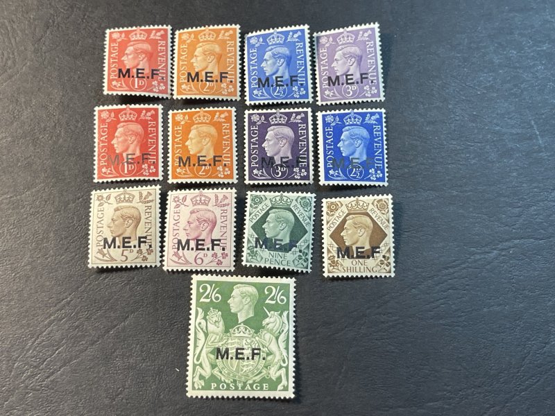 GREAT BRITAIN/BOA/M.E.F. # 1-13-MINT/HINGED*--2 COMPLETE SETS--1942-43